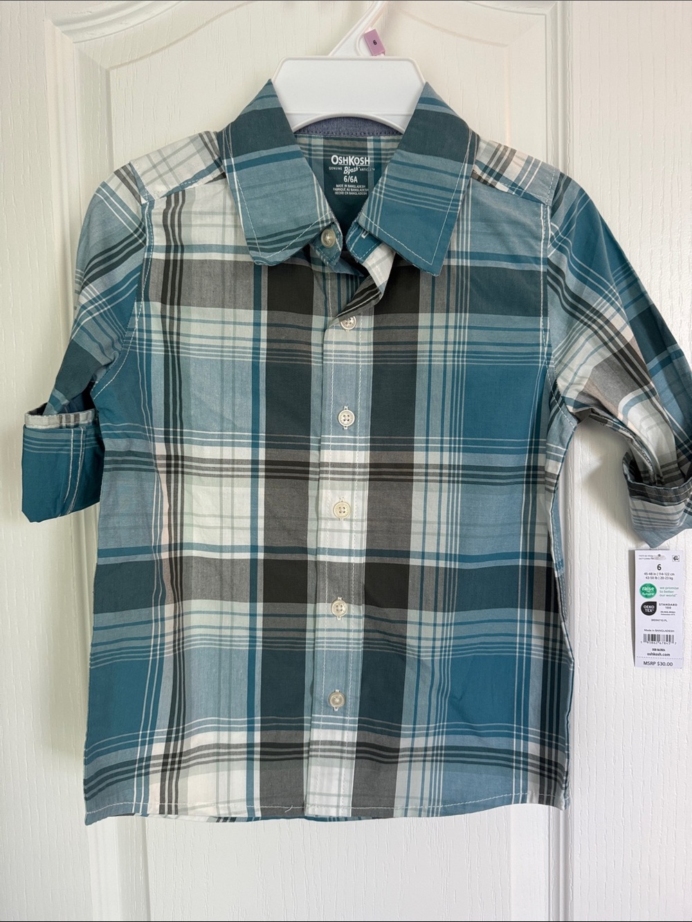NWT Osh Kosh Boy’s Plaid Shirt 👦